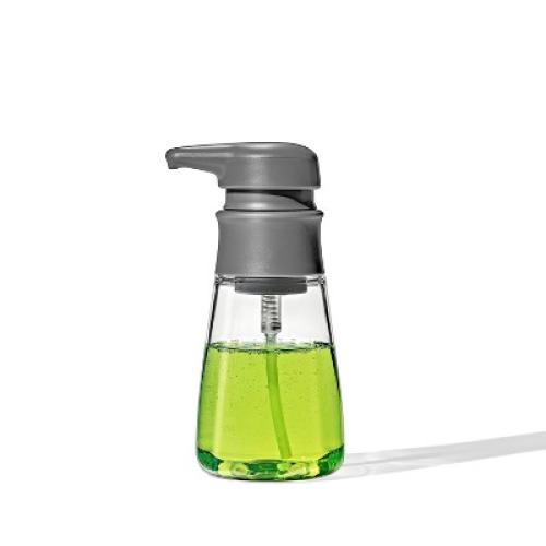 OXO 10oz Soap Dispenser Gray: Kitchen & Bathroom Hand Dish Soap Pump, Plastic, 6.63 Height, 2.88 Width