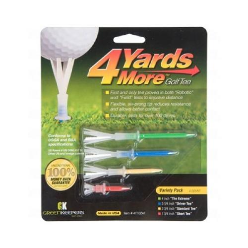 4 Yards More Variety Plastic Golf Tees - 1 of Each Size