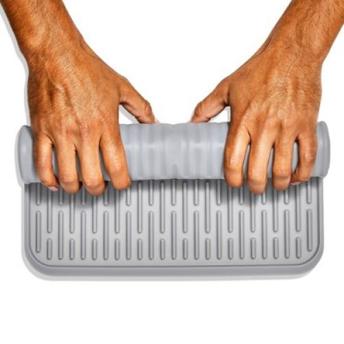OXO Silicone Dish Drying Mat - Gray (Large): Dishwasher-Safe Drying Rack for Dishes, 16.9 x 12.5 Silicone Mat