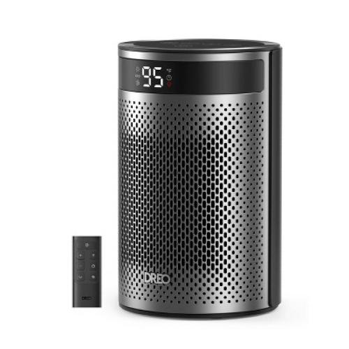 DREO 1500W Atom 416 10 Whisper-Quiet Portable Ceramic Space Heater with Temp Control and ECO Mode Timer with Remote Non-oscillating
