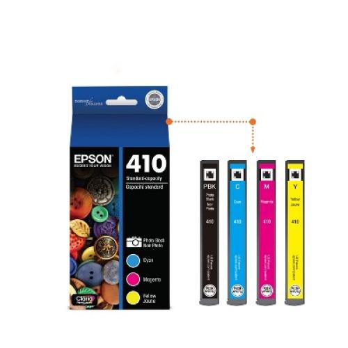 Epson 410 4pk Combo Ink Cartridges - Black/Cyan/Magenta/ Yellow (T410520-CP)