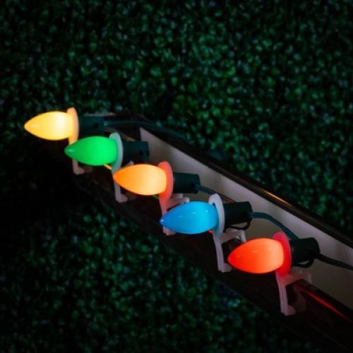 Novelty Lights Ceramic Multicolor C9 Incandescent Traditional Vintage Christmas Replacement Bulbs 25 Pack