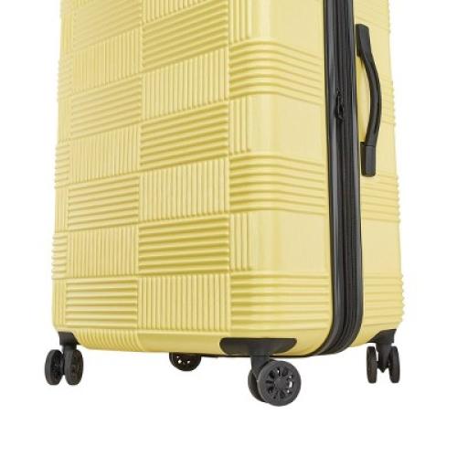 American Tourister NXT Checkered Hardside Carry On Spinner Suitcase - Yellow