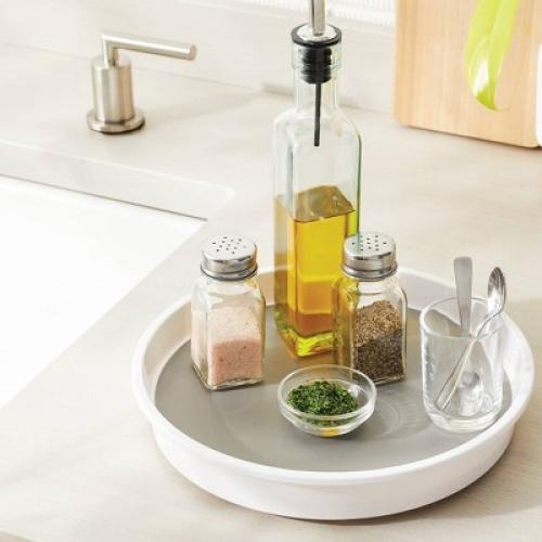 10 Lazy Susan Turn Table - Brightroom™: Non-Slip Kitchen Organizer, Spice & Pantry Storage, White Plastic