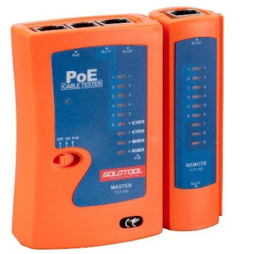 Monoprice Combo Function Cable Tester and PoE Finder, For Cable Continuity, Miswiring, Open Circuits, Short Circuits, Straight-Through Pinning
