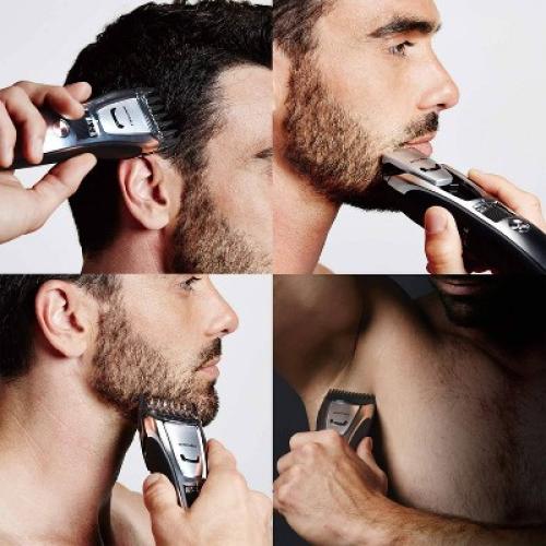 Panasonic Men's All-in-One Rechargeable Facial Beard Trimmer and Total Body Hair Groomer - ES-GB80-S