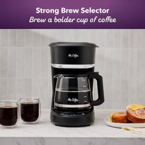 Mr. Coffee 12-Cup Programmable Coffee Maker Black: Stainless Steel Drip Machine, Dishwasher-Safe, Electric, Paper Filter
