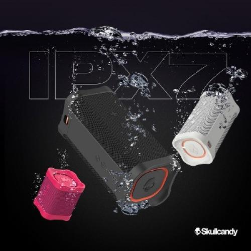 Skullcandy Terrain Wireless Bluetooth Speaker - IPX7 Waterproof Portable Speaker, 14 Hour Battery, Nylon Wrist Wrap, & True Wireless Stereo