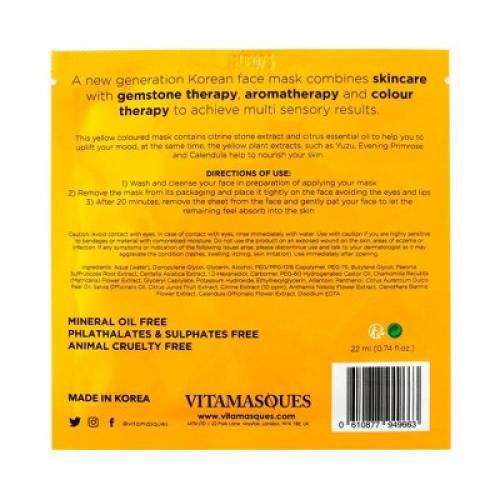 Vitamasques Citrine Gemstone Sheet Mask - 0.74 fl oz