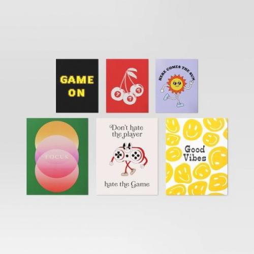 20 x 16 6pc Retro Humor Wall Art Set Poster Prints - Room Essentials
