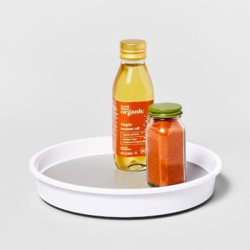 10 Lazy Susan Turn Table - Brightroom™: Non-Slip Kitchen Organizer, Spice & Pantry Storage, White Plastic
