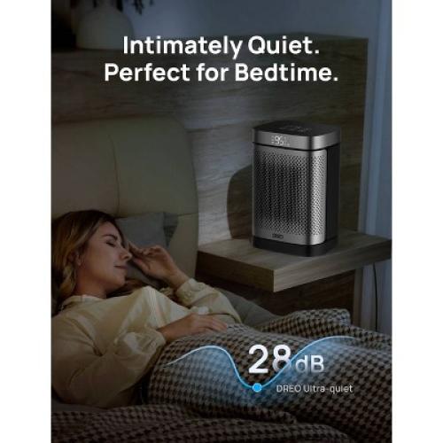 Dreo 1500W Atom Core Portable Oscillating Ceramic Space Heater for Home with Remote and Thermostat 1-12H Timer Silver