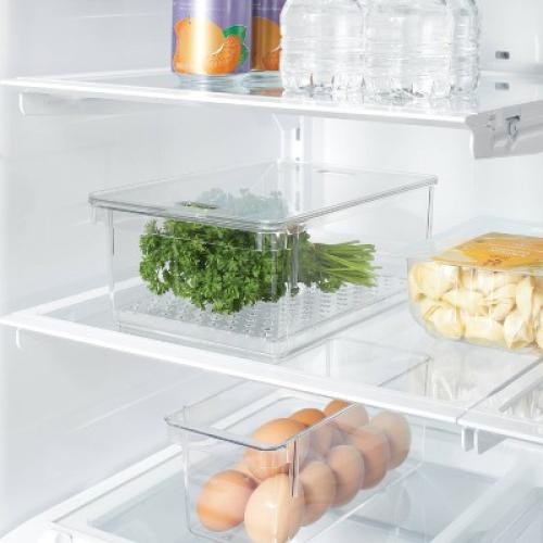 Produce Fridge Bin with Lid - Brightroom™: Clear Refrigerator Organizer, Kitchen Storage, 10.5 Depth