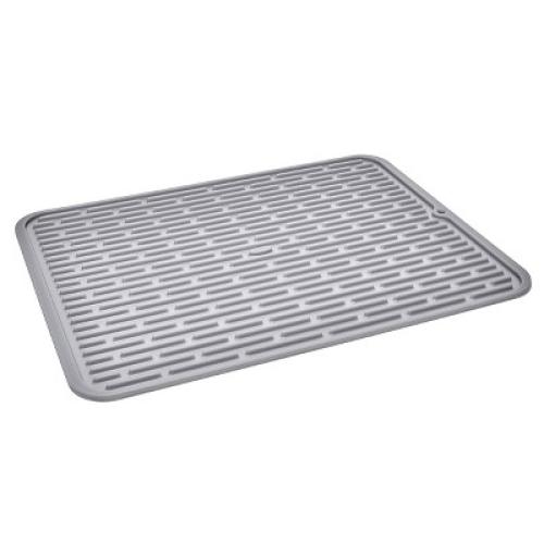 OXO Silicone Dish Drying Mat - Gray (Large): Dishwasher-Safe Drying Rack for Dishes, 16.9 x 12.5 Silicone Mat