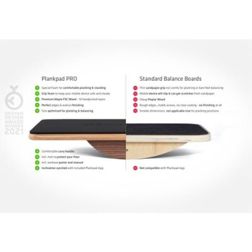 Plankpad Pro Full Body Strength Fitness Trainer Balance Board with iOS Android Training Workout Programs Gaming App for All Fitness Levels, Black