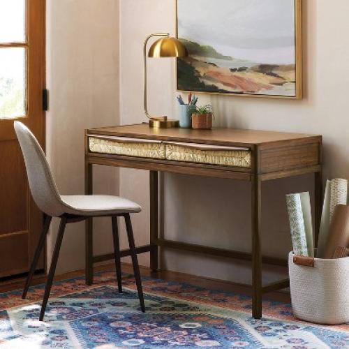 Withania Desk with Drawers - Threshold™: Wood Composite, Home Office Furniture, Study Writing Table