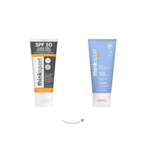 thinksport Clear Zinc Face Mineral Sunscreen Lotion - SPF 50 - 2 fl oz