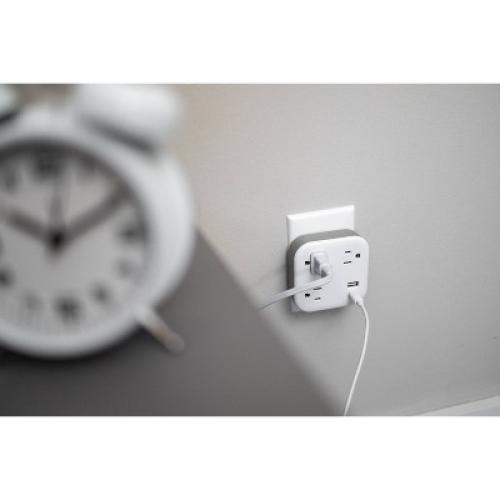 GE 3-Outlet Surge Tap with USB 980J 1 USB-A 1 USB-C 3.4A 17W White