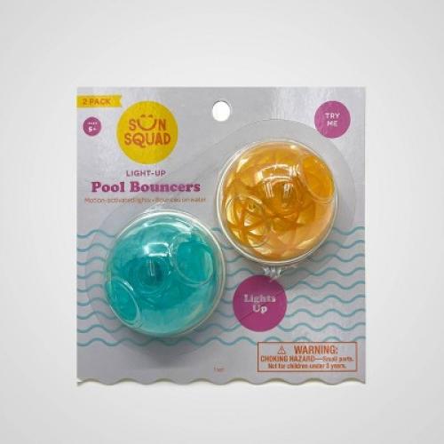 COLOR BLUE AND PINK Light-Up Pool Bouncer Balls 2 pc - Sun Squad™