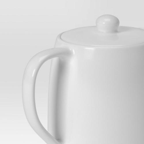 Porcelain Tea Pot White - Threshold™: 50oz Capacity, Dishwasher & Microwave Safe, Porcelain Handle & Lid