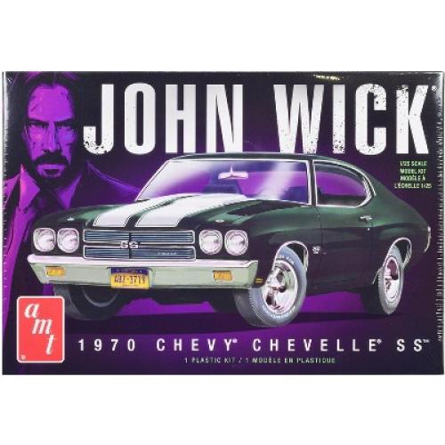 Skill 2 Model Kit 1970 Chevrolet Chevelle SS John Wick (2014) Movie 1/25 Scale Model by AMT