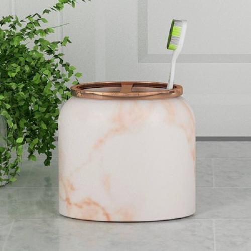 Nu Steel Misty Copper Collection Toothbrush Holder : Microfiber, Machine Washable, Non-Slip Backing