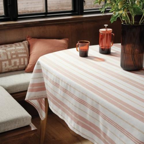 84x60 Warm Striped Tablecloth - Threshold™