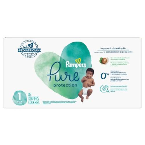 Pampers Pure Protection Diapers Super Pack - Size 1 - 82ct