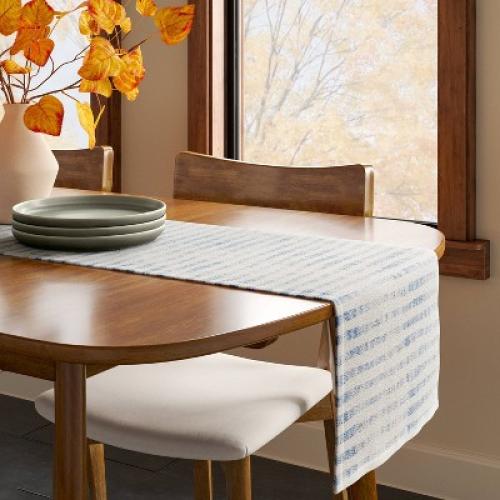 108x14 Table Runner Blue Striped - Threshold™