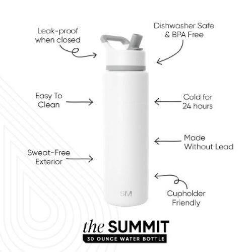 Simple Modern 30oz Summit Winter Water Bottle White