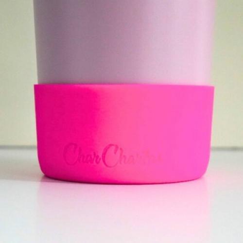 CharCharms Water Bottle Boot Hot Pink: Silicone Boot, Dishwasher-Safe, Drinkware Accessory for Hot & Cold Beverages