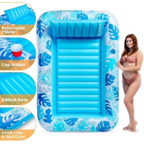 Sloosh Inflatable Tanning Pool Suntan Lounge Lounger Float for Adults Extra Large Suntan Tub Pool Floats Sun Tan Tub -Blue