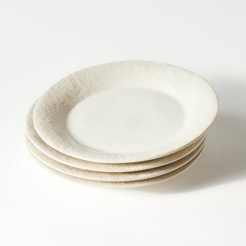4pc 10.75 Stoneware Dinner Plate Set Cream - Threshold™ designed with 3 PACK ONE MISSING