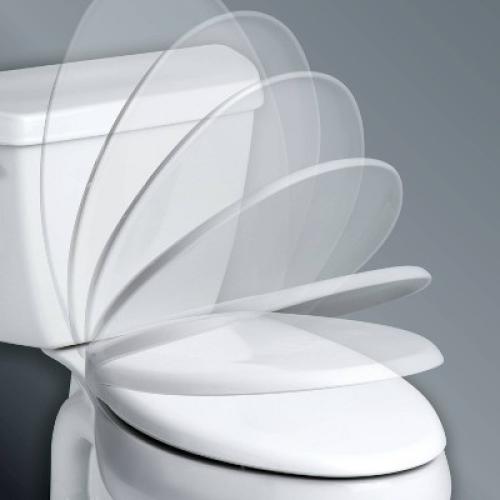Mayfair by Bemis Little2Big Never Loosens Elongated Plastic Children's Potty Training Toilet Seat with Slow Close Hinge - White