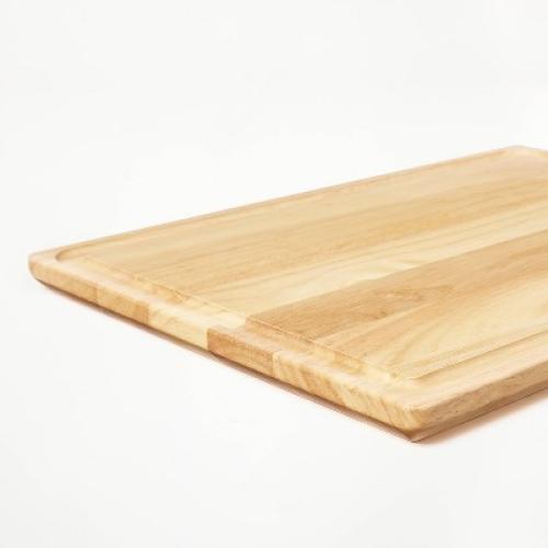 14x20 Rubberwood Carving Board with Juice Groove Natural - Figmint™