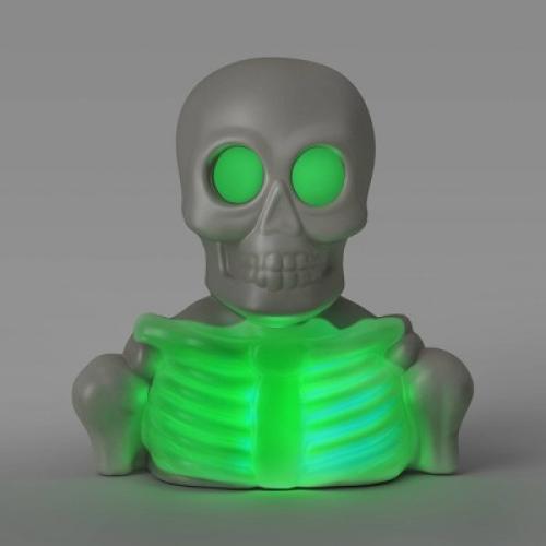 Color Grey Lit Plastic Skeleton Bust Figurine - Hyde and EEK! Boutique™ Gray
