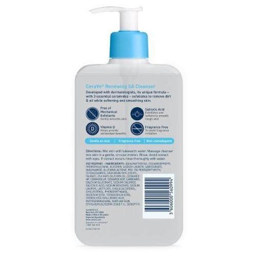 16oz CeraVe Fragrance-Free Face Renewing SA Face Wash - 16 fl oz
