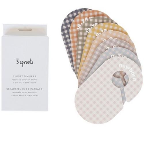3 Sprouts Baby Closet Dividers (newborn to 24 months) - Gingham