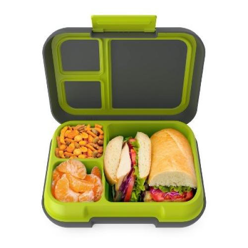 Bentgo Pop Leak Proof Bentgo - Style Lunch Box with Removable Divider - Charcoal/Lime: Solid Pattern, Leakproof, ABS Material