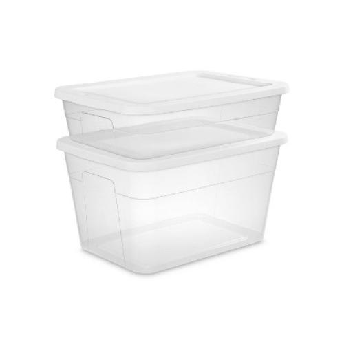 28qt Clear Under Bed Storage Box White - Room Essentials™ ( Pack w/ 10 units)