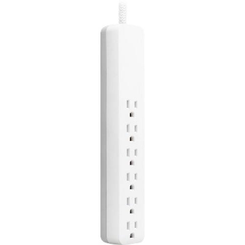 GE 6-Outlet Surge Protector 1560J 10' Braided Cord White