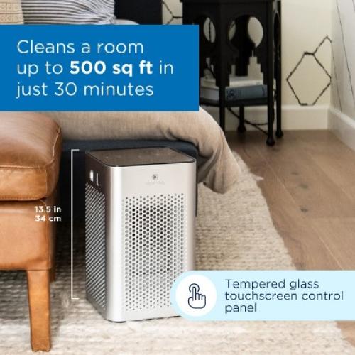 Medify Air MA-25-B2 Table Top Portable Air Cleaner Purifier Machine w/ True HEPA Filter, 3 Speeds, 500 Sq. Ft Coverage, Silver (2 Pack)