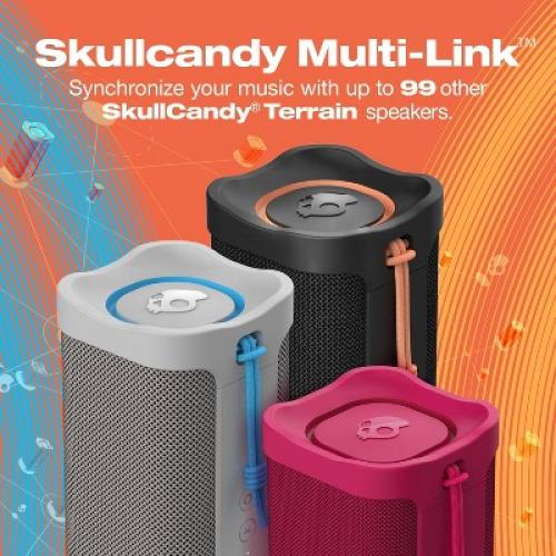 Skullcandy Terrain Wireless Bluetooth Speaker - IPX7 Waterproof Portable Speaker, 14 Hour Battery, Nylon Wrist Wrap, & True Wireless Stereo