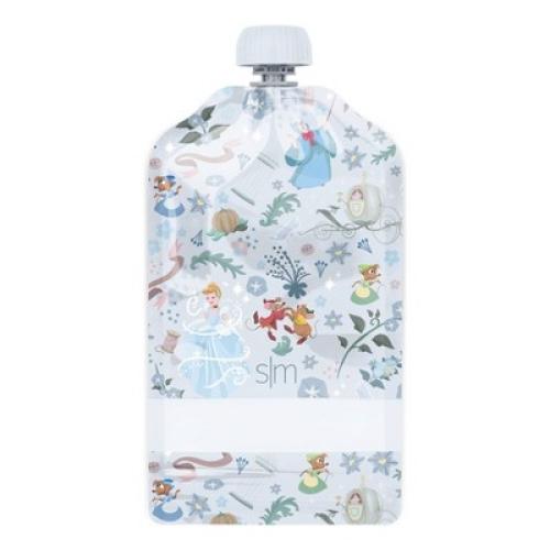 Disney Princesses 10pk Kids Food Pouches - Simple Modern: Reusable & Refillable Off-White Storage Bags, 5oz Capacity