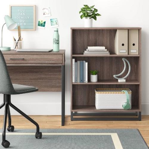 Mixed Material Writing Desk Gray - Room Essentials™