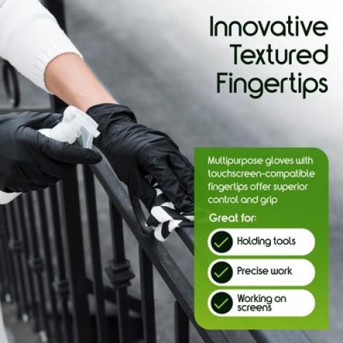 Inspire Black Nitrile Gloves HEAVY DUTY 6 Mil Nitrile Chemical Resistant Medical Cooking Cleaning Disposable Black Gloves (Small, 100, Count)