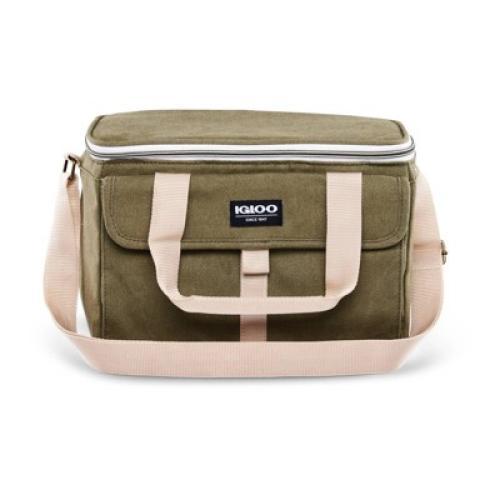 Igloo Nostalgia Lunch Sack - Olive: Insulated Polyester Canvas with Front Pocket