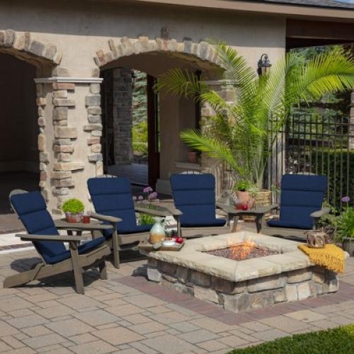 Arden Selections Outdoor Rocking Chair or Adirondack Cushion, 20 x 17, Water Repellent, Fade Resistant 20 x 17, Sapphire Blue Leala