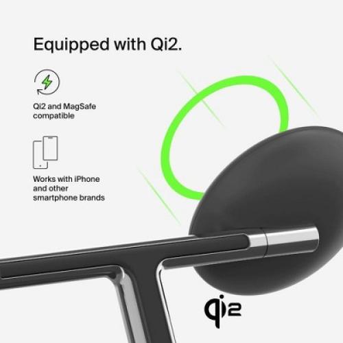 Belkin Qi2 3-in-1 Wireless Charging Stand - Black