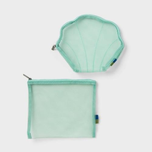 2pk Mesh Shell Pouch Packing Bag - Open Story™ Green